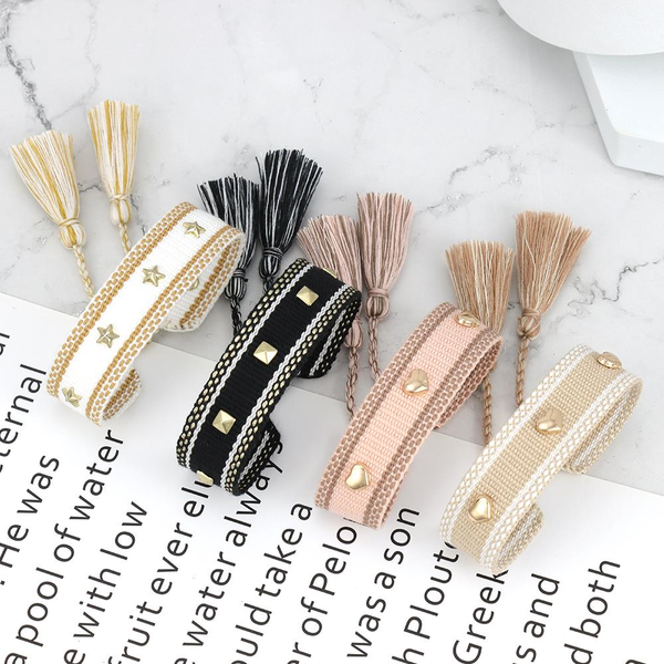 studded woven bracelets strand women friendship summer vibes gifts for friends, Black
studded woven bracelets strand women friendship summer vibes gifts for friends, Black
