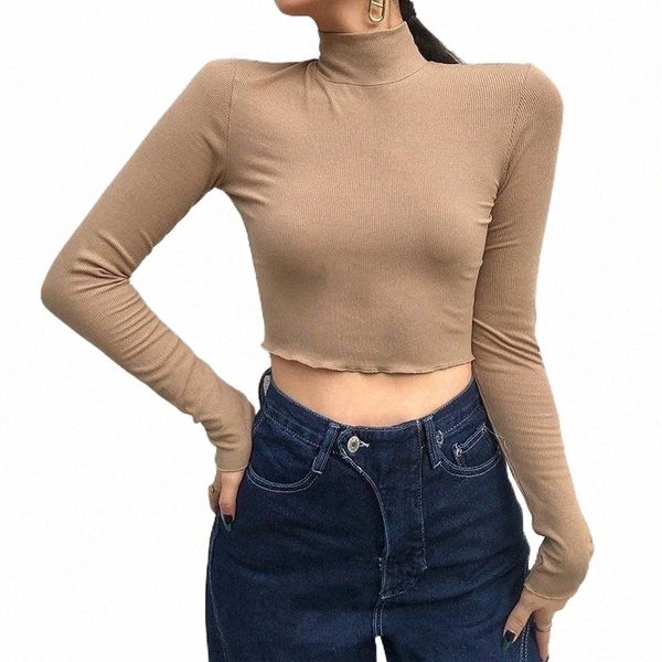 rib knitted stretch women turtleneck solid color slim bodycon casual streetwear clothing sweet lady chic crop women's t-shirt b3kq#, White
rib knitted stretch women turtleneck solid color slim bodycon casual streetwear clothing sweet lady chic crop women's t-shirt b3kq#, White