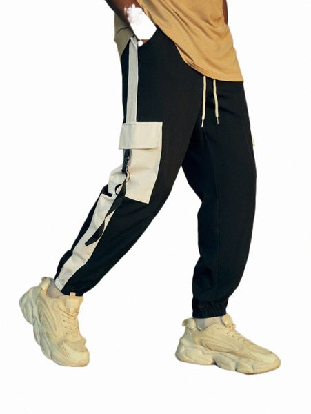 romwe street life guys contrast side seam flap pocket drawstring waist cargo pants 62md#, Black
romwe street life guys contrast side seam flap pocket drawstring waist cargo pants 62md#, Black