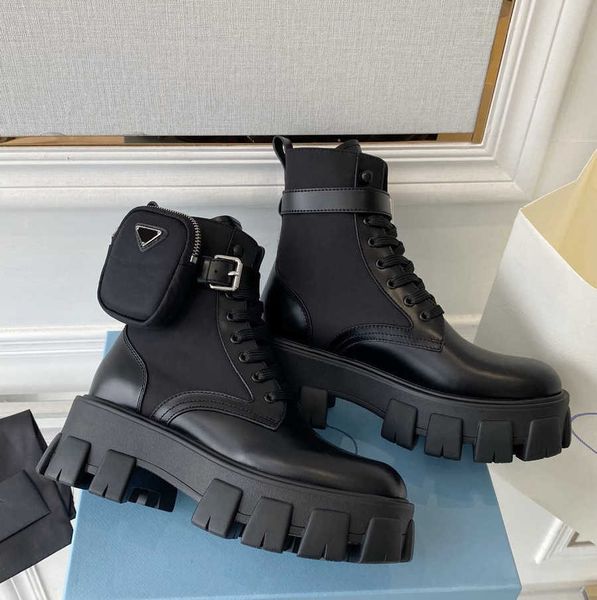 designer woman ankle martin boot high platform rubber heel sole nylon combat womens leather boots desert short booties p bouch attached with, Black
designer woman ankle martin boot high platform rubber heel sole nylon combat womens leather boots desert short booties p bouch attached with, Black