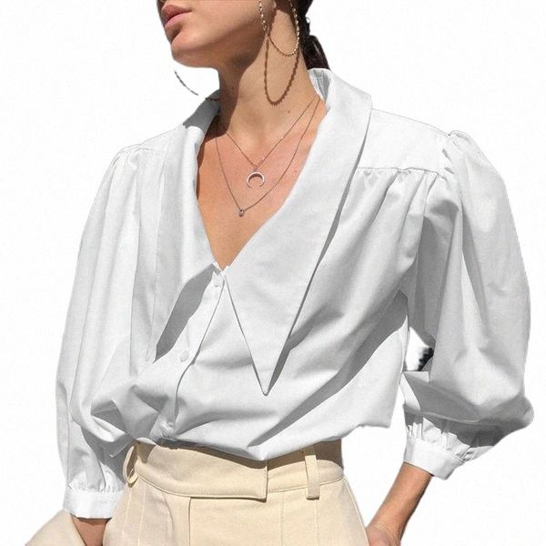 women's t-shirt 2021 lapel bubble sleeve shirt spring and summer quarter french temperament design e7by#, White
women's t-shirt 2021 lapel bubble sleeve shirt spring and summer quarter french temperament design e7by#, White