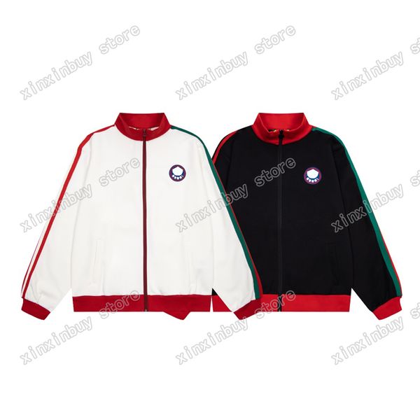 xinxinbuy designers jackets men women flower patch embroidery sleeve webbing zipper cotton fabric lapel neck streetwear black white xs, Black;brown
xinxinbuy designers jackets men women flower patch embroidery sleeve webbing zipper cotton fabric lapel neck streetwear black white xs, Black;brown