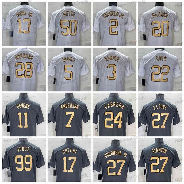 2022 all mens baseball 13 acuna jr. jersey guerrero ohtani rafael devers anderson miguel cabrera mike trout betts chisholm alonso judge stan, Black
2022 all mens baseball 13 acuna jr. jersey guerrero ohtani rafael devers anderson miguel cabrera mike trout betts chisholm alonso judge stan, Black