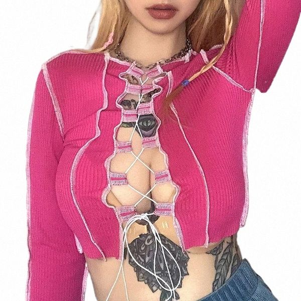 fashion patchwork tie front women's tube long sleeve hollow out lace up t shirts tarf bodycon y2k crop t-shirt 80cj#, White
fashion patchwork tie front women's tube long sleeve hollow out lace up t shirts tarf bodycon y2k crop t-shirt 80cj#, White