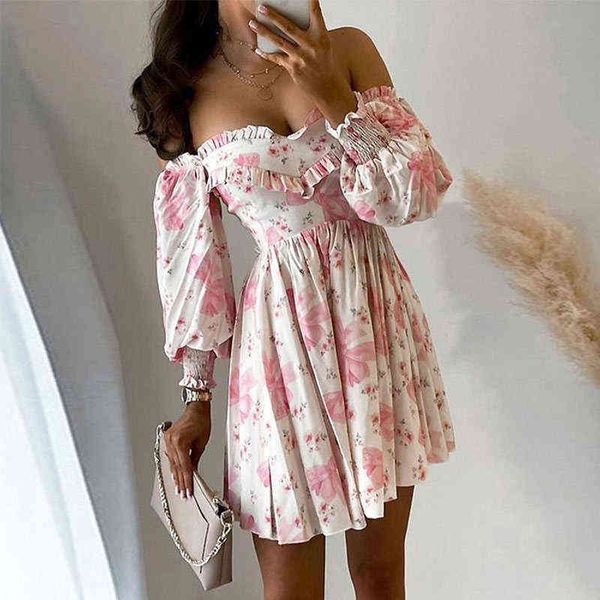 floral print summer dress for women off shoulder long sleeves pleated mini dresses female sweet backless vestido 2021 t220819, Black;gray
floral print summer dress for women off shoulder long sleeves pleated mini dresses female sweet backless vestido 2021 t220819, Black;gray