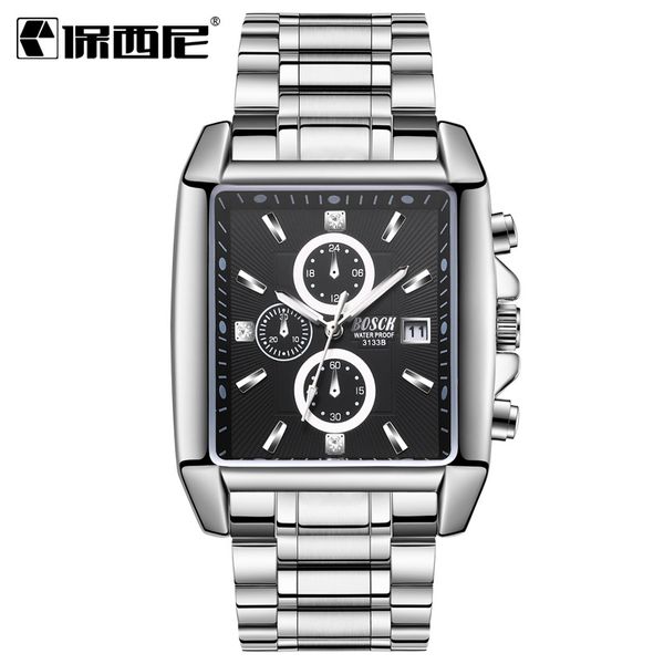 2022 new men's watch square steel strip sports luminous square waterproof silicone tape quartz gift, Slivery;brown
2022 new men's watch square steel strip sports luminous square waterproof silicone tape quartz gift, Slivery;brown