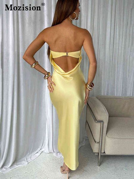 mozision satin backless maxi dress for women gown fashion strapless sleeveless bodycon night club party long dress vestido t220819, Black;gray
mozision satin backless maxi dress for women gown fashion strapless sleeveless bodycon night club party long dress vestido t220819, Black;gray