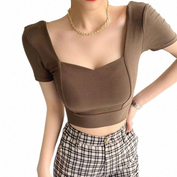 summer cotton t-shirts tees women's elastic slim solid soft square collar short sleeve tshirt crop real pos s819 t-shirt 370d#, White
summer cotton t-shirts tees women's elastic slim solid soft square collar short sleeve tshirt crop real pos s819 t-shirt 370d#, White