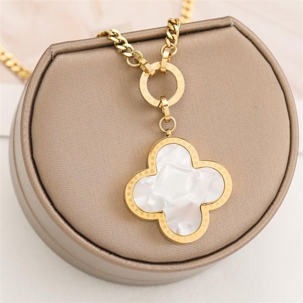 fashion double side black white clover pendant necklace elegant design classic women jewelry211k, Silver
fashion double side black white clover pendant necklace elegant design classic women jewelry211k, Silver