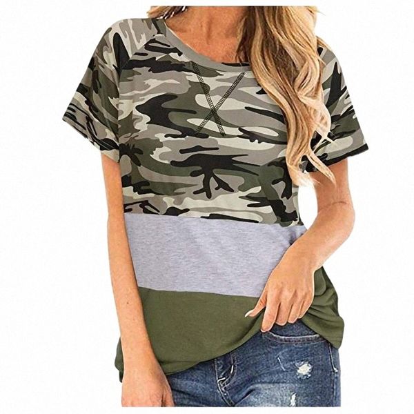sagace women clothing t shirt o-neck summer sleeve camouflage print casual splicing color tee femme women's t-shirt t9dc#, White
sagace women clothing t shirt o-neck summer sleeve camouflage print casual splicing color tee femme women's t-shirt t9dc#, White