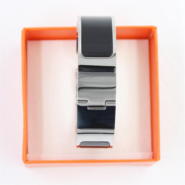 18mm stainless steel silver bangle brand cuff style new designer famous letter enamel bracelet popular element bangles for women1946, White
18mm stainless steel silver bangle brand cuff style new designer famous letter enamel bracelet popular element bangles for women1946, White