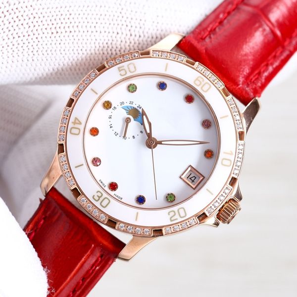 fashion women's mechanical watch 36mm ceramic bracelet bezel automatic movement 9-bit sun moon star morning sapphire mirror womens watc, Slivery;golden
fashion women's mechanical watch 36mm ceramic bracelet bezel automatic movement 9-bit sun moon star morning sapphire mirror womens watc, Slivery;golden