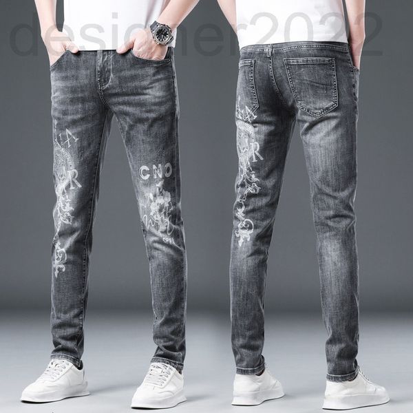 men's jeans designer spring fashion brand letter printed jeans men's gray versatile slim elastic small leg straight tube fjkp, Blue
men's jeans designer spring fashion brand letter printed jeans men's gray versatile slim elastic small leg straight tube fjkp, Blue