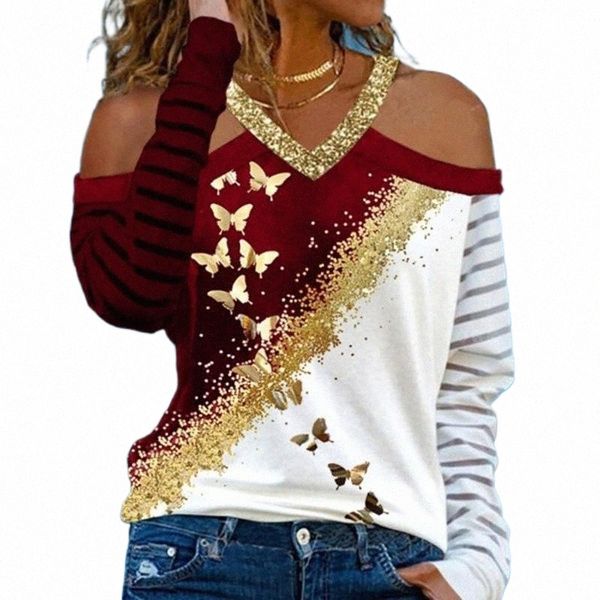 women's t-shirt graphic t shirts v neck off shoulder butterfly long sleeve shirt women casual tee autumn pullover vintage clothes o9z7, White
women's t-shirt graphic t shirts v neck off shoulder butterfly long sleeve shirt women casual tee autumn pullover vintage clothes o9z7, White