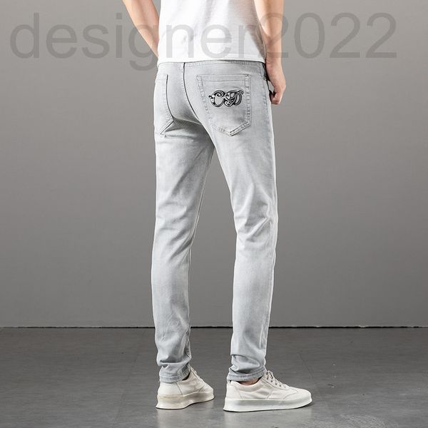 men's jeans designer high end men's grey embroidered jeans spring fashion versatile elastic slim straight pants hj03, Blue
men's jeans designer high end men's grey embroidered jeans spring fashion versatile elastic slim straight pants hj03, Blue