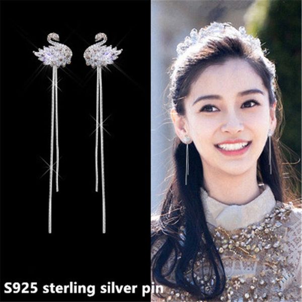 zircon swan earing s925 silver needle little black swan stud tassel earring big brand woman jewelry275l, Golden;silver
zircon swan earing s925 silver needle little black swan stud tassel earring big brand woman jewelry275l, Golden;silver
