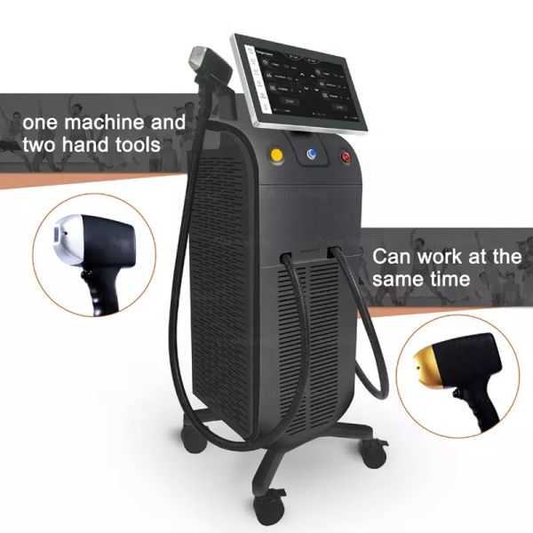 professional diode laser hair removal 2 handle can work at the same time 3 wavelength 600w 755nm 808nm 1064nm three wave hair remove machine, Black
professional diode laser hair removal 2 handle can work at the same time 3 wavelength 600w 755nm 808nm 1064nm three wave hair remove machine, Black