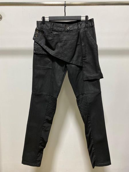 men's jeans men wax black pantsmen's double line ro waxed mid-waist motorcycle splice cotton denim pants, Blue
men's jeans men wax black pantsmen's double line ro waxed mid-waist motorcycle splice cotton denim pants, Blue