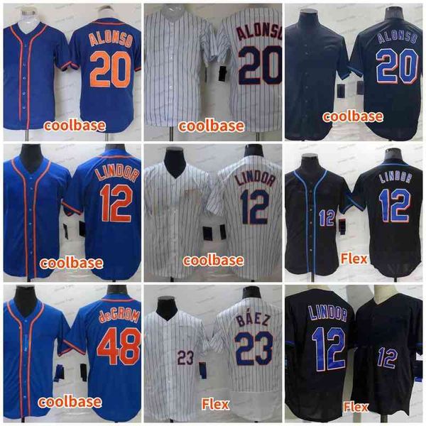 men new baseball francisco lindor 20 pete alonso javier baez 48 jacob degrom blue white stitched mens jerseys sports uniforms good quality s, Black
men new baseball francisco lindor 20 pete alonso javier baez 48 jacob degrom blue white stitched mens jerseys sports uniforms good quality s, Black