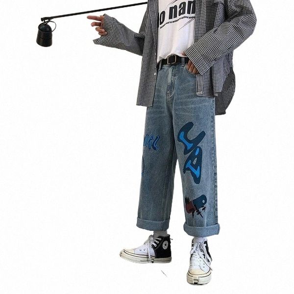 autumn jeans men washed fashion print casual denim trousers man streetwear wild hip hop loose straight jeansmale clothes1 m5n7#, Blue
autumn jeans men washed fashion print casual denim trousers man streetwear wild hip hop loose straight jeansmale clothes1 m5n7#, Blue