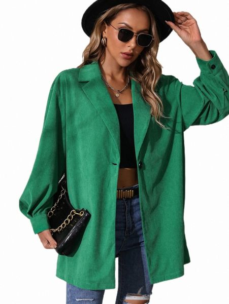 lapel collar single button bishop sleeve coat w8cc#, Black