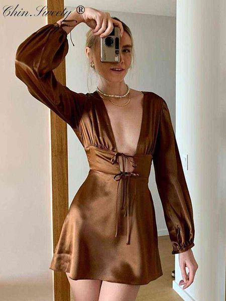 women puff sleeves backless dress summer lace up v-neck hollow out high waist mini dresses ladies party solid outfits 2022 t220819, Black;gray
women puff sleeves backless dress summer lace up v-neck hollow out high waist mini dresses ladies party solid outfits 2022 t220819, Black;gray