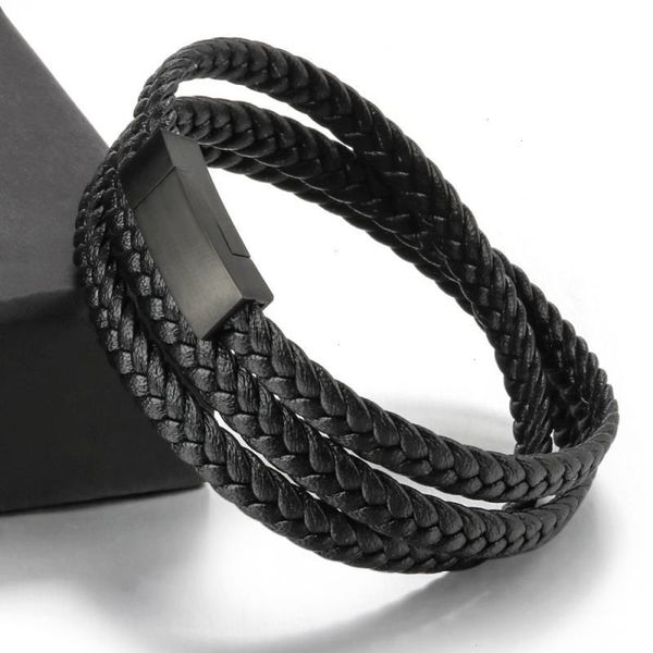 classic leather wrap strand bracelet for men trendy magnetic clasp bracelets fashion party jewelry, Black
classic leather wrap strand bracelet for men trendy magnetic clasp bracelets fashion party jewelry, Black
