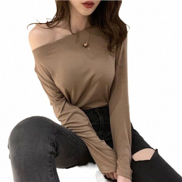 women's t-shirt 2021 winter fall sell women irregular cut off shoulder soft thin super elastic long sleeves and tees 45b0#, White
women's t-shirt 2021 winter fall sell women irregular cut off shoulder soft thin super elastic long sleeves and tees 45b0#, White