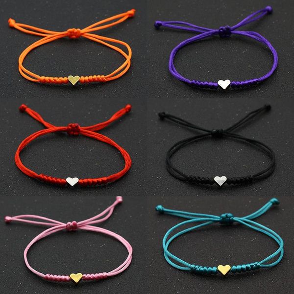 lucky tiny heart bracelets strand for women 9 colors handmade braided rope jewelry black pink red bracelet female wholesale
lucky tiny heart bracelets strand for women 9 colors handmade braided rope jewelry black pink red bracelet female wholesale