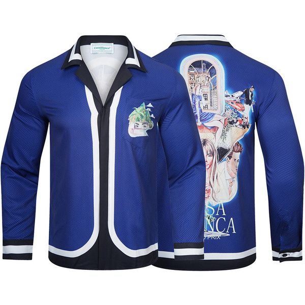 casablanca 2022 new oasis island lazy landscape silk long sleeve shirt for men and women, White;black
casablanca 2022 new oasis island lazy landscape silk long sleeve shirt for men and women, White;black