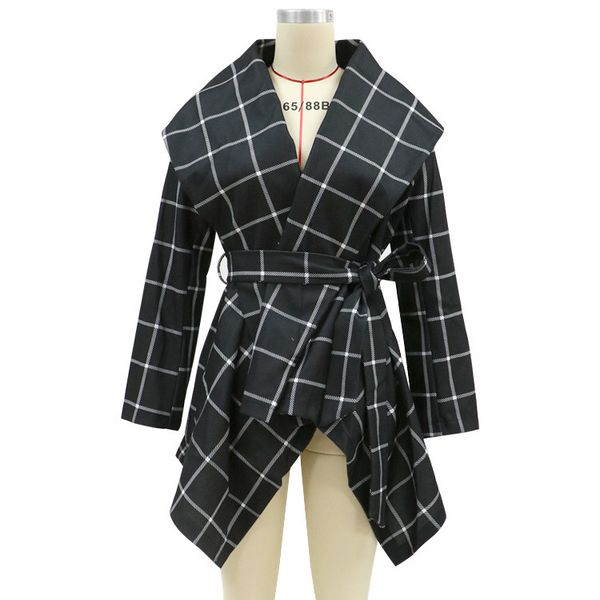 women's wool & blends women woolen coat autumn and winter jacket big turn over collar lapel belt waist slim fitwomen's, Black
women's wool & blends women woolen coat autumn and winter jacket big turn over collar lapel belt waist slim fitwomen's, Black