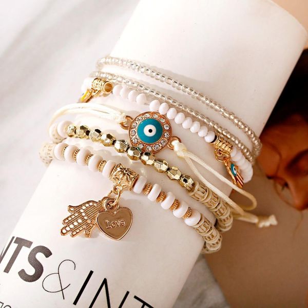 6pcs set bohemia strands turkish evil eye bracelets for women charms jewelry red bracelet boho female beaded love crystal girl, Black
6pcs set bohemia strands turkish evil eye bracelets for women charms jewelry red bracelet boho female beaded love crystal girl, Black