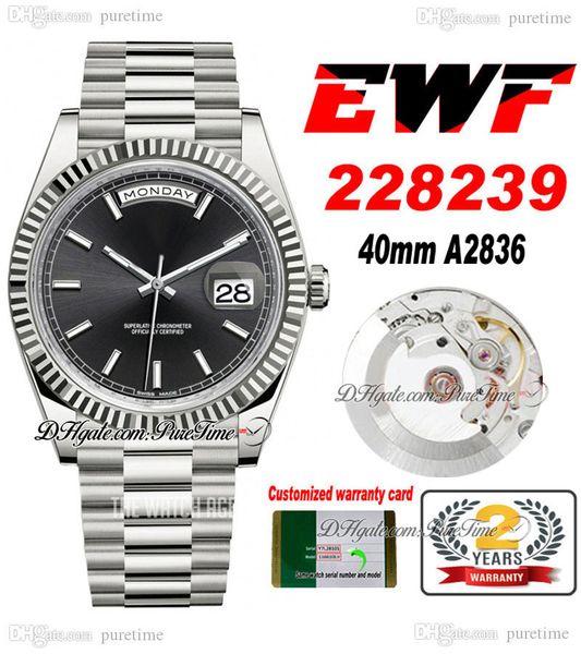 ewf day date 40 228239 eta a2836 automatic mens watch fluted bezel black stick dial presidential bracelet same serial card super edition pur, Slivery;brown
ewf day date 40 228239 eta a2836 automatic mens watch fluted bezel black stick dial presidential bracelet same serial card super edition pur, Slivery;brown