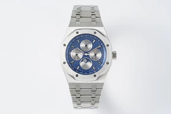 men's mechanical wristwatch diameter 41 mm silver stainless steel lunar phase function ultra movement deep waterproof luxury watch, Slivery;brown
men's mechanical wristwatch diameter 41 mm silver stainless steel lunar phase function ultra movement deep waterproof luxury watch, Slivery;brown
