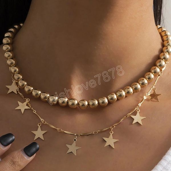 boho multilayer metal pentagram pendant necklace ladies vintage gold color beaded clavicle necklaces girls fashion jewelry, Silver
boho multilayer metal pentagram pendant necklace ladies vintage gold color beaded clavicle necklaces girls fashion jewelry, Silver