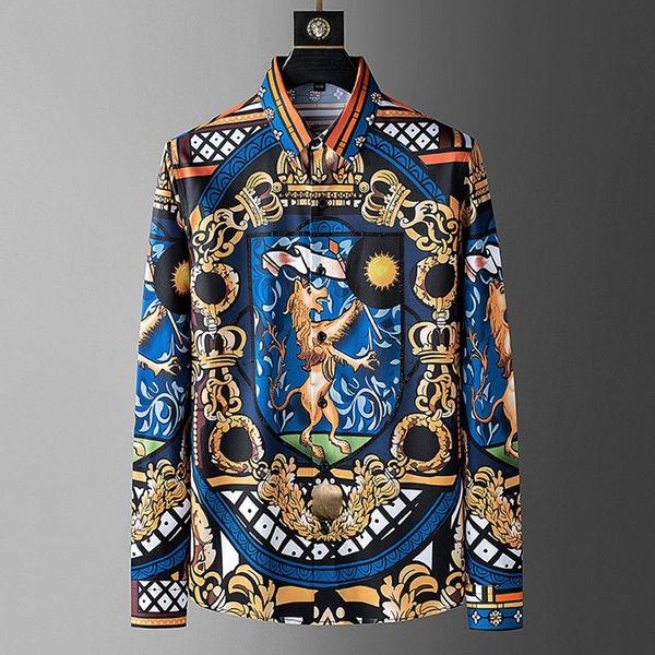 men's printed shirt br spring and autumn palace style slim long-sleeved shirt men's business casual anti-wrinkle perm, White;black
men's printed shirt br spring and autumn palace style slim long-sleeved shirt men's business casual anti-wrinkle perm, White;black
