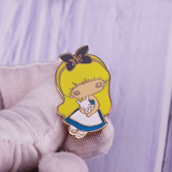 alice wonderlands hard enamel pin cute cartoons dress girl and rabbit badge classic anime fans brooch jewelry accessories, Blue
alice wonderlands hard enamel pin cute cartoons dress girl and rabbit badge classic anime fans brooch jewelry accessories, Blue