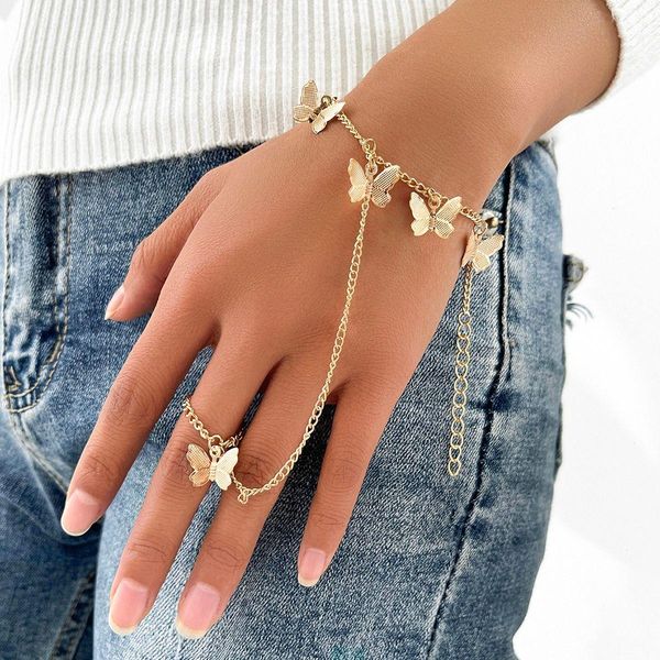 fashion butterfly pendant link strands chain wrist bracelet for women gothic punk finger ring bracelets trend aesthetic jewelry, Black
fashion butterfly pendant link strands chain wrist bracelet for women gothic punk finger ring bracelets trend aesthetic jewelry, Black