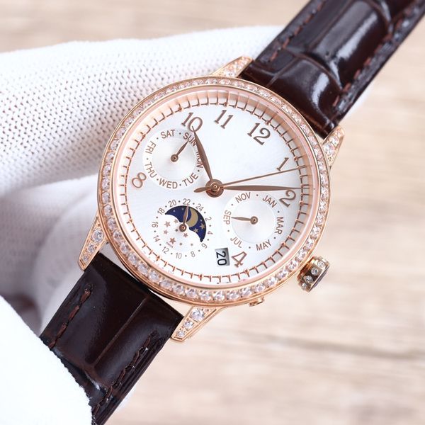 fashion classic women's watch 35mm 9100 moon phase function mechanical movement sapphire mirror leather band life water resistant 100 m, Slivery;golden
fashion classic women's watch 35mm 9100 moon phase function mechanical movement sapphire mirror leather band life water resistant 100 m, Slivery;golden