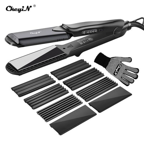 4-in-1 women interchangeable plates hair straightener crimping iron crimper hair styling tool deep wave straightening iron cx200722244, Black
4-in-1 women interchangeable plates hair straightener crimping iron crimper hair styling tool deep wave straightening iron cx200722244, Black