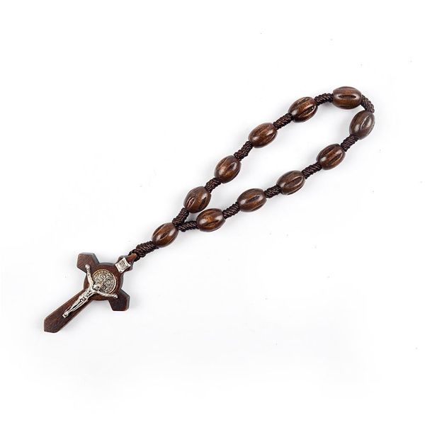 wooden religious catholic brown strands maple beaded jesus cross pendant bracelets bangles men women rosary jewelry armband, Black
wooden religious catholic brown strands maple beaded jesus cross pendant bracelets bangles men women rosary jewelry armband, Black