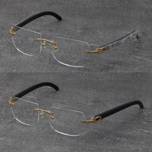 2022 new black mix white buffalo horn frames wood eyewear rimless wooden glasses men women with c decoration rocks wire 18k gold f259p, Silver
2022 new black mix white buffalo horn frames wood eyewear rimless wooden glasses men women with c decoration rocks wire 18k gold f259p, Silver