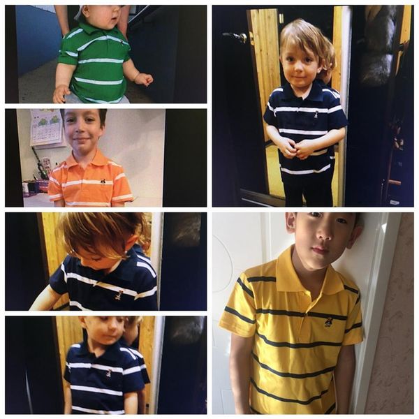 t shirt kids clothes turn-down collar baby boy summer tshirt color stripes vetement enfant fille camisetas fnaf265n, Blue
t shirt kids clothes turn-down collar baby boy summer tshirt color stripes vetement enfant fille camisetas fnaf265n, Blue