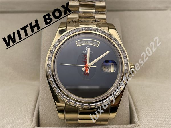 new st9 steel super factory men watches black dial yellow gold automatic mechanical 40mm sapphire glass stainless mens watch, Slivery;brown
new st9 steel super factory men watches black dial yellow gold automatic mechanical 40mm sapphire glass stainless mens watch, Slivery;brown