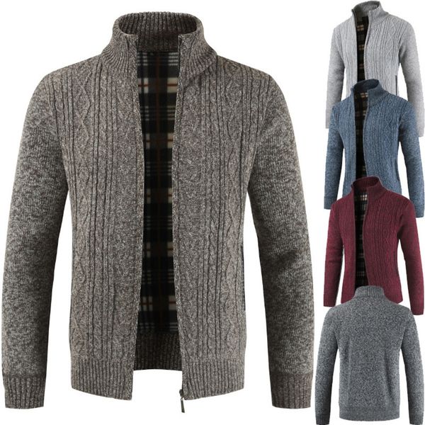new men's thickened t-shirt stand collar sweater cardigan coat dl, Black;brown
new men's thickened t-shirt stand collar sweater cardigan coat dl, Black;brown