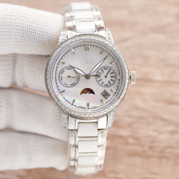 fashion classic women's watch 35mm 9100 moon phase function mechanical movement sapphire mirror ceramic band life water resistant 100 m, Slivery;golden
fashion classic women's watch 35mm 9100 moon phase function mechanical movement sapphire mirror ceramic band life water resistant 100 m, Slivery;golden