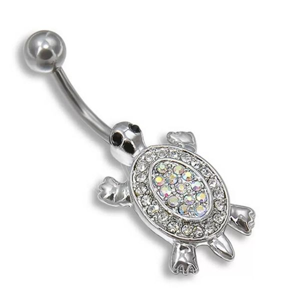 turtle navel nail cute body piercing crystal dangle belly button ring bar body jewelry, Silver
turtle navel nail cute body piercing crystal dangle belly button ring bar body jewelry, Silver