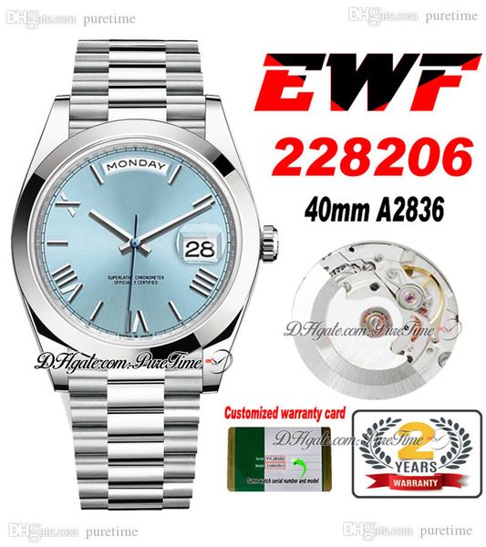 ewf day date 40 228206 eta a2836 automatic mens watch polished bezel ice blue roman dial presidential bracelet same serial card super editio, Slivery;brown
ewf day date 40 228206 eta a2836 automatic mens watch polished bezel ice blue roman dial presidential bracelet same serial card super editio, Slivery;brown