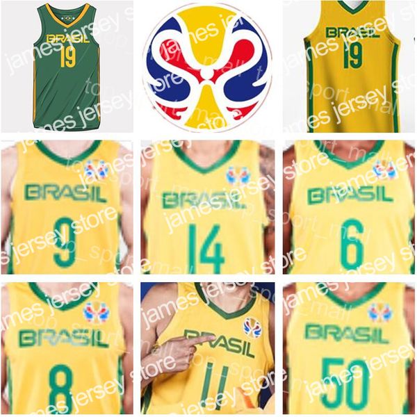 24 team brazils basketball jersey brasils 9 marcelinho huertas 14 marquinhos sousa cristiano felicio vitor benite anderson varejao men, Black;red
24 team brazils basketball jersey brasils 9 marcelinho huertas 14 marquinhos sousa cristiano felicio vitor benite anderson varejao men, Black;red