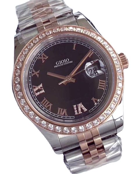 men watch automatic mechanical diamonds rose gold black green rome dial, Slivery;brown
men watch automatic mechanical diamonds rose gold black green rome dial, Slivery;brown